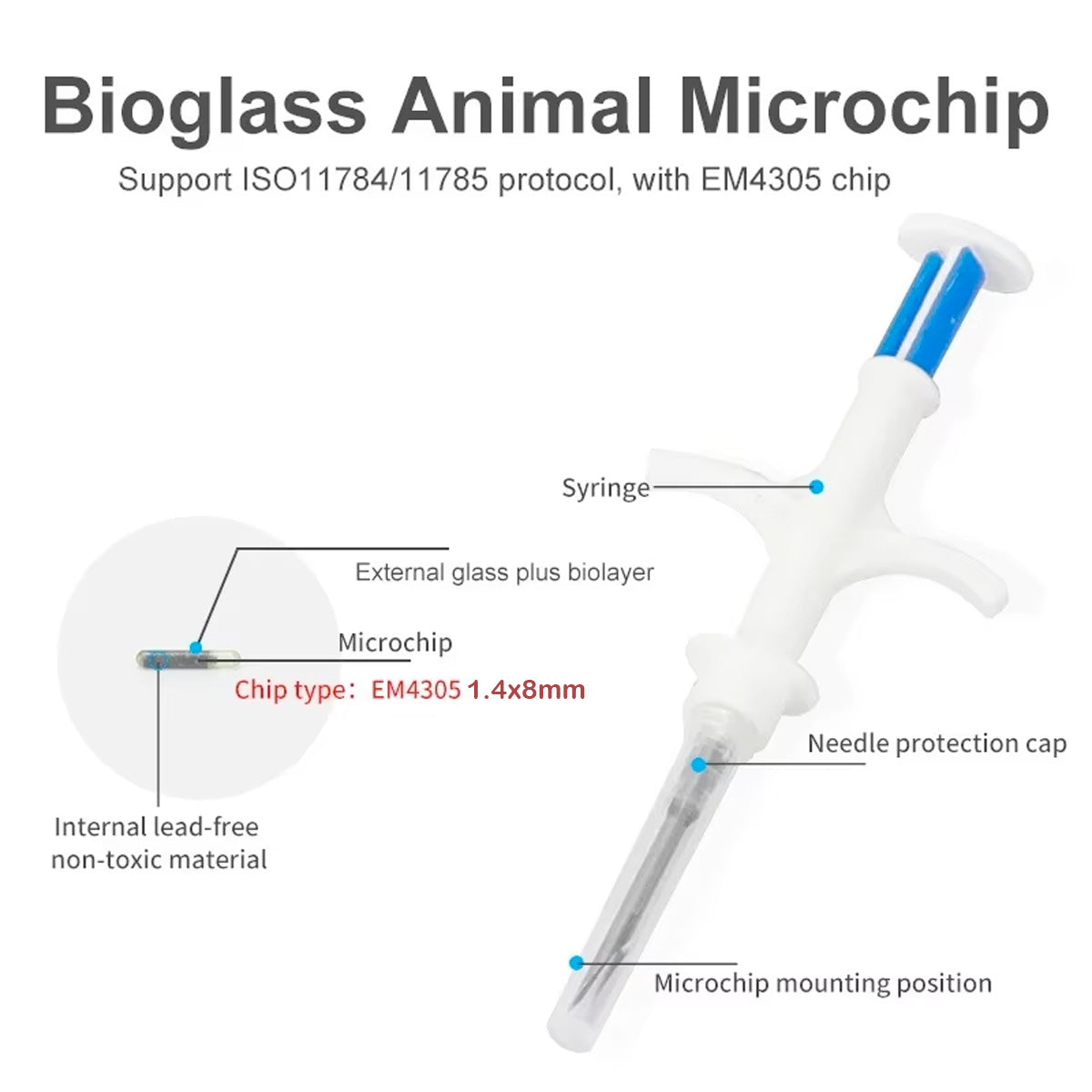 Microchips4Pets | (Full Set) | (5-Pack) | Home Microchipping Kit For Dog Cat Puppy Kitten (1.4 x 8mm)